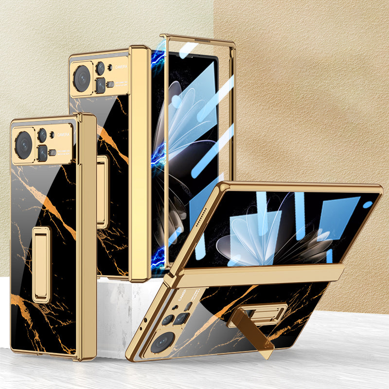 GKK For Xiaomi Mix Fold 2 5G Magnetic Hinge Protection Hard PC Phone Case Pattern Printing Kickstand Protective Shell Cover with Tempered Glass Film GKK For Xiaomi Mix Fold 2 5G Magnetic Hinge Protection Hard PC Phone Case Pattern Printing Kickstand Protective Shell Cover with Tempered Glass Film